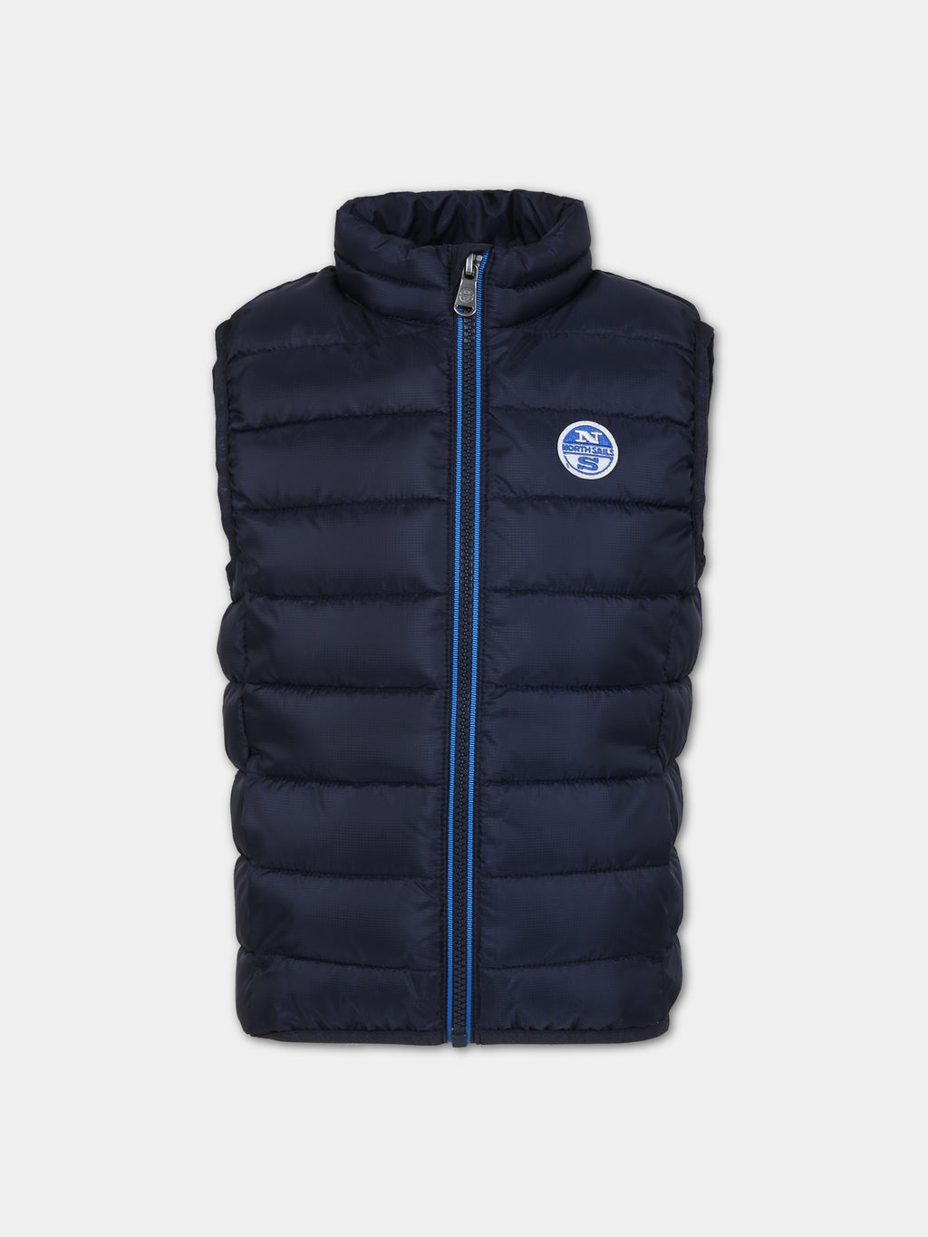 Blue gilet for boy with logo